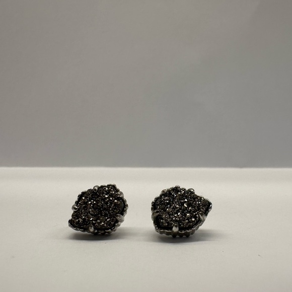 Kendra Scott Tessa Drusy Earrings Platinum Silver Stud Earrings Jewel Small Nice - Picture 4 of 11